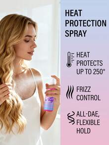 热保护定型喷雾 - 头发热保护喷雾 - 造型喷雾，有效控制毛躁，增添光泽，保护头发免受损伤 - 可抵御高达 250°F 的高温 - 彩色 - 查看 5