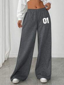 1 条青少年女孩复古休闲裤，适合秋冬