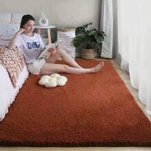 150CM*200CM Alfombra grande, sala de estar, luz engrosada especial, dormitorio de alta gama de lujo, sofá, cama, felpa larga, alfombra de piso - Marrón - Ver 2