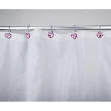 Shower Curtain Hooks Rings For Bathroom, 12PCS Valentines Day Heart Stainless Steel Rust Resistant Decorative Rhinestones Shower Curtain Rings Hangers For Shower Curtains, Clothing, Etc.,SingleHookPink - 單鉤粉紅色 - 查看 6