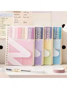 Multi-Functional Notebook Combination Set, Four-In-One Notebook With Sticky Notes, Index Stickers And Horizontal Lines, Loose-Leaf Book Waterproof Cover, Back To School And Office