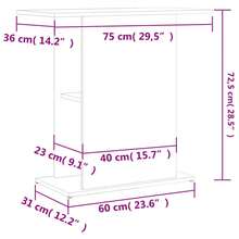 Suporte para aquário vidaXL Sonoma Grey, 75x36x72,5 cm, madeira engenheirada. - Castanho - Ver 8