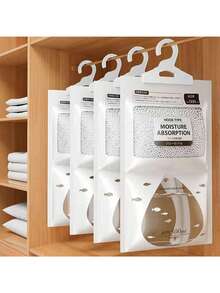 10pcs Hanging Moisture Absorber Bags, 16.91oz Large Capacity - Reusable Dehumidifier For Closets, Wardrobes And Dorms - Prevents Mold And Dampness, Plastic Material, Home Essential, Transparent Resealable Packaging - Multicolor - View 2