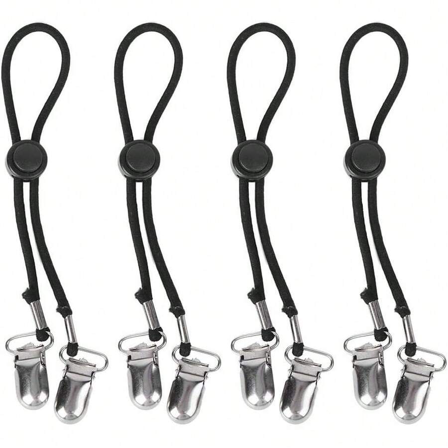 Estilo4 Piezas Sujetadores De SáBanas Ajustables Correas Antideslizantes Correas De Soporte De SáBanas De Cama Colchones EláSticos Sujetadores De Sujetadores De SáBanas(Negro)VersióN Mejorada - 1 - Ver 1
