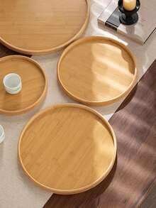 1个圆形木质托盘，适用于盛放零食、甜点、饼干、开胃菜等，用途广泛。