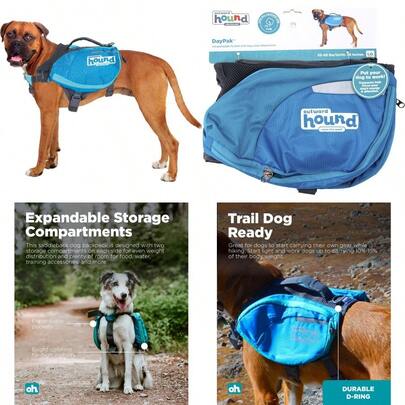 New Outward Hound Daypak Dog Backpacks Blue L Pack Of 1 US