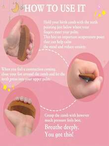 Wooden Birth Comb Gift Set, Essential Pregnancy Must-Have, Wave Comb For Expectant Mothers, Perfect Mom Gift - Multicolor - View 5