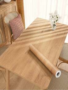 1 Roll Wood Grain Peel And Stick Wallpaper Self Adhesive Rustic Removable Contact Paper Plank For Countertop Cabinets Vinyl Film - Camel - View 3