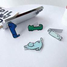 1个卡通动物手机支架，动物系列手机支架，可折叠一体式夹子支架，兼容、安卓手机，生日礼物，送给家人、朋友的礼物，生日手机配件，承重力强 - 多色 - 查看 2