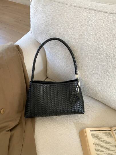 新款奢华多功能编织纹理女士PU皮革手提包、单肩包和斜挎包
