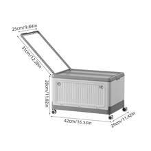 Living And Home Stackable Storage Box With Locking Wheels 3-Way Access Secure Lid Easy Assembly For Seasonal Storage - Gray 42cm(W) X 29cm(D) X 28cm(H) - View 9