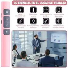 Presentador inalámbrico, presentador de diapositivas inalámbrico, control diapositivas, soporte de hipervínculos, control remoto de PPT, para Windows,PPT, Word, Excel,  (negro) - rosa11 - Ver 3