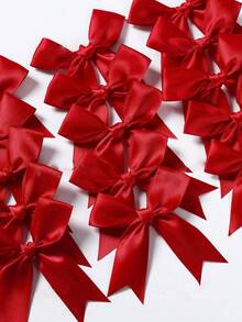 30/50pcs Satin Ribbon Bows Knot,Red Bowknots For Party Crafts & Gift Wrapping,Birthday Wedding Gift Decor,DIY Hair Clip Accessory,Flower Packaging,Party DIY Bow Ribbon Decor,Birthday Party Baking Decor,Party Favor,Christmas Decorations,Gift Packing Decor,Xmas Decor - Burgundy - View 1