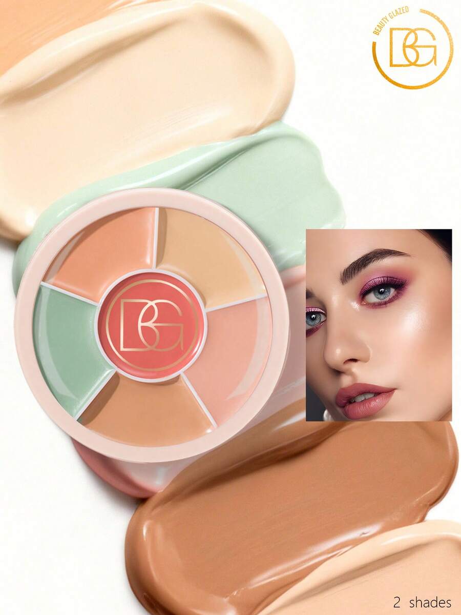 beauty glazed 6-Color Concealer, Concealer Palette, Covers Dark Circles, Acne Marks, Spots, And Facial Contouring - #02 - View 1