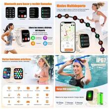 Smartwatch Reloj Inteligente Mujer - Llamadas Reloj Dama, Monitor de Deportivos, Pulsmetro, Sueo, Impermeable IP67, Pulsera Actividad para AndriodCorrea Rosa+ Beige - Oro rosa - Ver 1