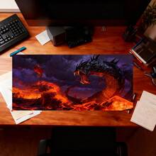 1pc Extra Large Thick Non-Slip Gaming Mouse Pad, Fashionable Minimalist Pattern, Edged Design Durable, Suitable For PC, Office Desk And Home Use, Multiple Sizes Available, Enhance Desktop Comfort. Made Of High-Density Rubber Base, Stable And Non-Slip, Smooth Surface For Precise Mouse Tracking, Cartoon, Minimalist, Landscape Mouse Pad - Black and White - View 5