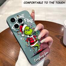 1PC Phone Case ,   Christmas Santa Lights Text , Stylish Phone Case, Phone Decoration, All-around Lens Protection, Creative Small Gift, Funny Gift for Boys and Girls - Negro - Ver 2