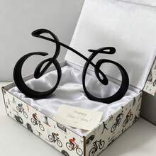 Modello di bicicletta minimalista, elegante scultura da scrivania in bicicletta stampata in 3D, regalo per ufficio domestico per ciclisti - nero - Visualizzare 2