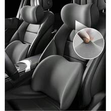 2025 New Car Headrest & Lumbar Support Cushion, Ergonomic Car Seat Headrest Neck Rest Cushion Lumbar Support Pillow Memory Foam & Breathable Removable Cover For Neck Back Pain Relief (Pink) - 新粉紅 - 查看 3