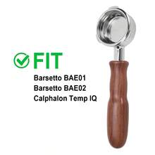 58毫米无底手柄，不锈钢三耳滤篮，意式浓缩咖啡机替换配件，兼容Barsetto BAE01、BAE02、Calphalon Temp IQ - 彩色 - 查看 9