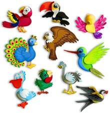 EstiloBeetbul – Figuras de Foami para Manualidades DIY – Set de 10 Piezas para Scrapbooking, Cuadernos, Termos y Más (Aves)Versión mejorada