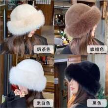 Fluffy Korean Style Winter Hat For Women, Thickened And Thermal-Lined Cute Solid Color Mongolian Style Outdoor Windproof Warm Hat Women's Hats, Winter Hats For Women, Versatile European And Korean Style Headwear, Essential Winter Warmer, Faux Fur Headband, Knitted Hat, Women's Hats And Hoods, Valentine's Day Gift - Multicolor - View 11