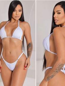 Classic Duo Bikini – Elegance In Black & White - 白色 - 查看 1