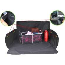 1pc 105x155cm/41.3x61in Oxford Cloth Pet Car Trunk Mat - Waterproof Washable Dog/Cat Pad, Paw Print/Solid Black, SUV/Sedan Trunk Protector, Anti-Dirty Anti-Scratch - Multicolor - View 12