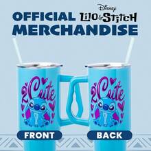 SLAWDisney Lilo And Stitch 2 Cute Stainless Steel Tumbler With Handle Fits In Standard Cup Holder 40 Ounces - KawaiiStitchSitting - View 6