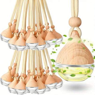 10/5/3/1 包装无香型可填充玻璃车载香薰瓶……精油香薰吊坠，带挂绳，可用于空气清新剂装饰