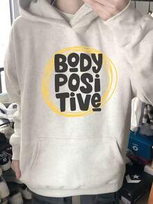 Sudadera con diseño Y2K de Body Positive en  México cómoda elegante y única - Gris - Ver 1
