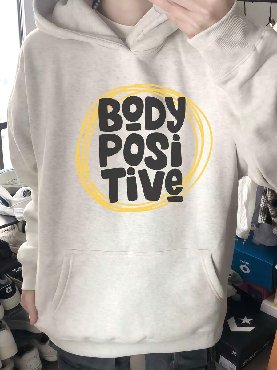Sudadera con diseño Y2K de Body Positive en México cómoda elegante y única - Gris - Ver 1
