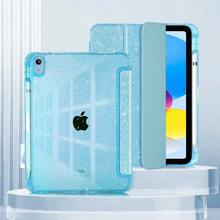 11 Inch A16 2025 With Pcil Holder Glittering Sparkly Tri-Fold Stand Protective Cover 10 11th Geration.Accessories. - 白色 - 查看 12