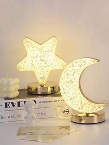 三色可调光月球灯，触控月球灯，USB充电床头灯，可爱夜灯，适用于卧室、客厅、家居装饰（月球） - 彩色 - 查看 7