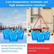 Bolsa de agua plegable portátil para exteriores - Bolsa de hielo de PE, plegable, a prueba de fugas, congelable, con asa portátil, adecuada para uso en exteriores, emergencias, campamento, senderismo, aventura, baños de hielo, recuperación post-entrenamiento - Multicolor - Ver 3