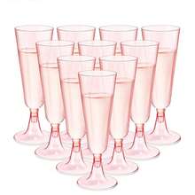 5.5oz Reusable Plastic Champagne Flutes, Modern Elegant Design, Suitable For Weddings, Parties, Christmas, Birthdays, Halloween, Thanksgiving (Champagne Glasses, Wine Glasses, Plastic Cups, Cocktail Glasses, Birthday Cups)