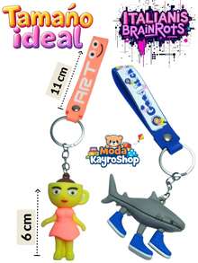 SET de 12  Llaveros Coleccionables de los Virales Brainrots  Casual  Calle    Silicona    Multicompartimento  Figuras    Ideal para Regalo, Colección o Decoración, Ideal para Fiestas Decembrinas, Día de Reyes, Navidad - 12 Piezas - Ver 2
