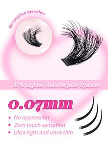 Miss Wink 240 Pezzi Ciglia Finte Naturali Morbide 8-16mm Miste 0.07mm Riccio D, 12 File, Fibre di Visone Impermeabili Singolo Ciuffo Vestibilità 3D Precisa Per Trucco Quotidiano, Design Leggero e Portatile Per Vita Quotidiana, Feste e Tutte le Occasioni