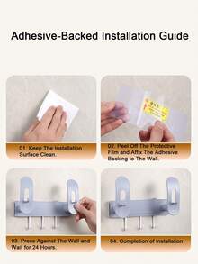 Multi-Functional Kitchen Wall-Mounted Shelving Unit - Freely Detachable, Relocatable And Reusable No Drilling Required, Space-Saving Design Kitchen Items Kitchen Accessories Kitchen Tools - Multicolor - View 9