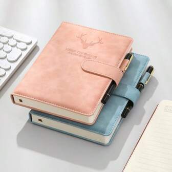 A5 Faux Leather Notebook, 200 Pages, Suitable For Work, Note-Taking, Daily Journal, Business Meeting