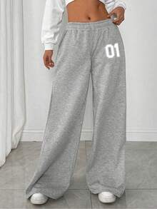 1pc Teen Girl's Retro Casual Pants, Versatile For Autumn/Winter