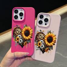 Sonnenblumenmuster,  11/12/13/14/15/17/Air/Pro/Plus/Pro Max und einfaches, stilvolles Handyhülle. Geschenke für Freunde, Valentinstagsgeschenke - Heißes Pink - Übersicht 6
