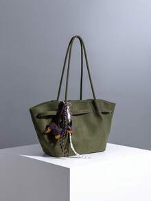 2025 New Vintage High-End Capacity Handbag/Shoulder Bag Tote Bag (With Pendant)