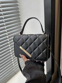 Mini Fashionable Quilted Handbag - Black - View 3