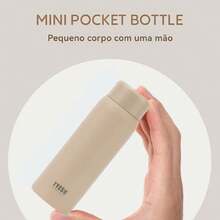 TYESO 1 Piece Mini Pocket Thermal Mug, Stainless Steel, Portable Travel Mug, Back To School, 200ml/7oz Stainless Steel Tea Cup, New Stylish Water Bottle, Mini Portable Car Cup - Marrom - 查看 3
