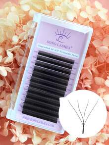 12 Rows YY 3DW 4DW 5DW 6DW Eyelash Extensions 12 Lines C D Curl 0.07 Thickness 8-15 Length W Shape Lashes