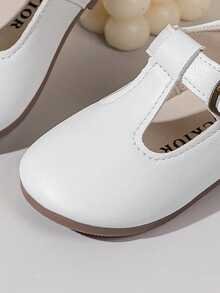 1 Pair New Baby Soft Sole Minimalist Casual Fashion Buckle Design Princess Fashion Shoes Suitable For School And Party - White - View 6