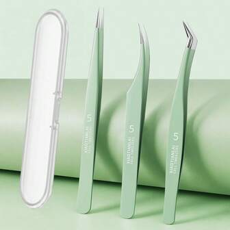 Professional Eyelash Extension Tweezers, High-Precision Lash Tweezers, Premium Facial Feather Clip Dolphin Clip, Complete Set Of Tools For Beauty Salon