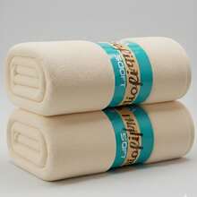 Microfiber Blanket, Double Size, Hypoallergenic, Printed And Plain, Warm - Khaki - View 1