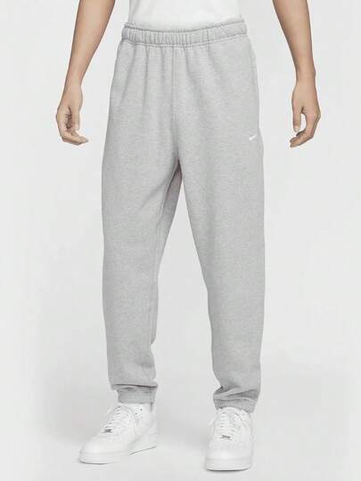  Nike Logo男款刺繡純色針織運動褲灰色_716831-063